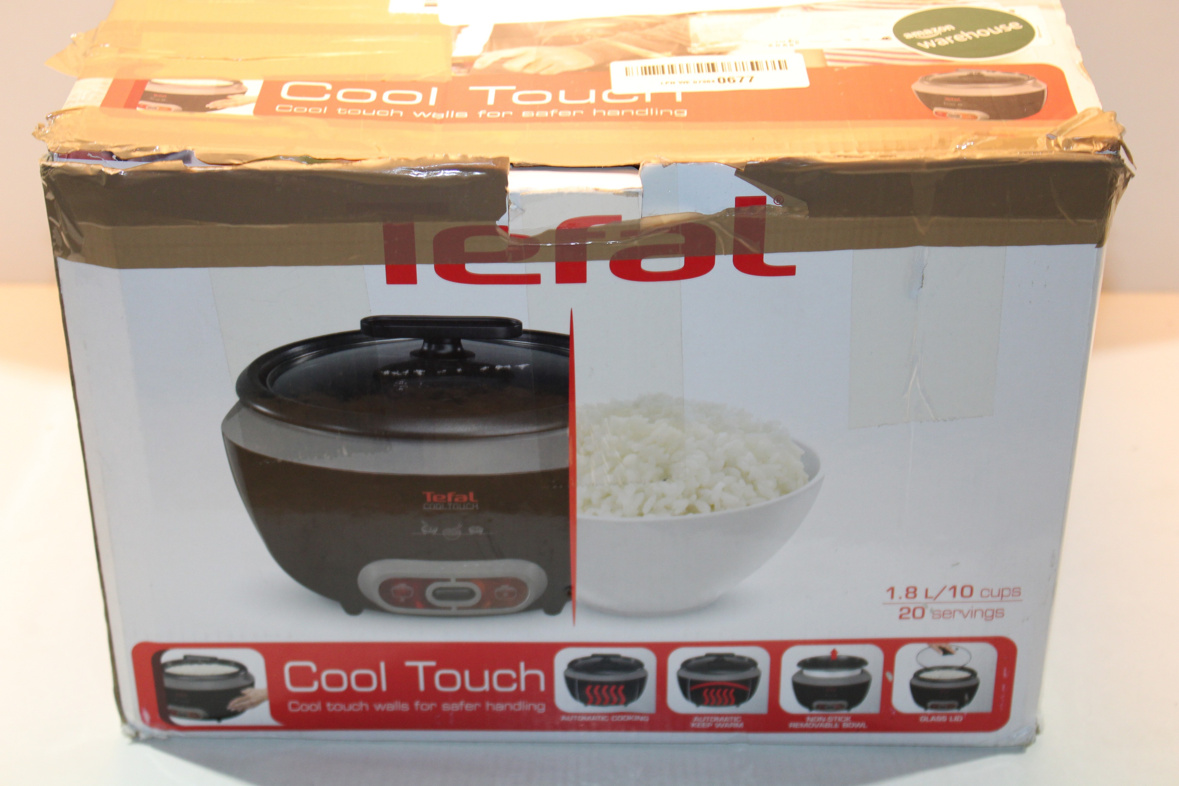 Tefal RK1568UK Cool Touch Rice Cooker 20 Portions 1.8 Litre Black 700 W